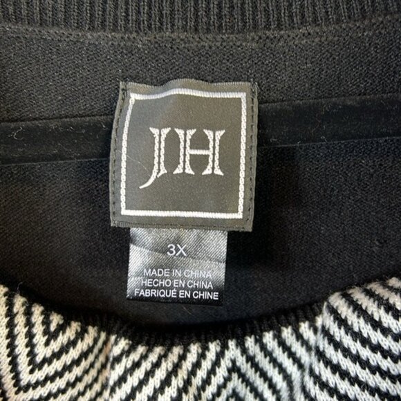 Jessica Howard Flared Sleeve Midi Dress Size 3X New Stretchy White Design Neck - Picture 3 of 8